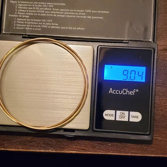 Two Gold bangles 10 kt - Picture 3 of 4